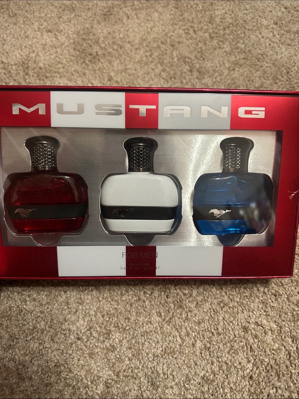 Ford Mustang Men 3-Piece Fragrance Set in Red, White, Blue